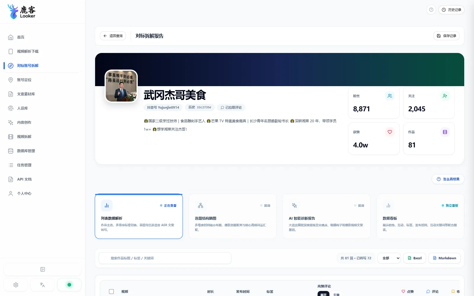 图 4-3 拆解报告:账号总览
